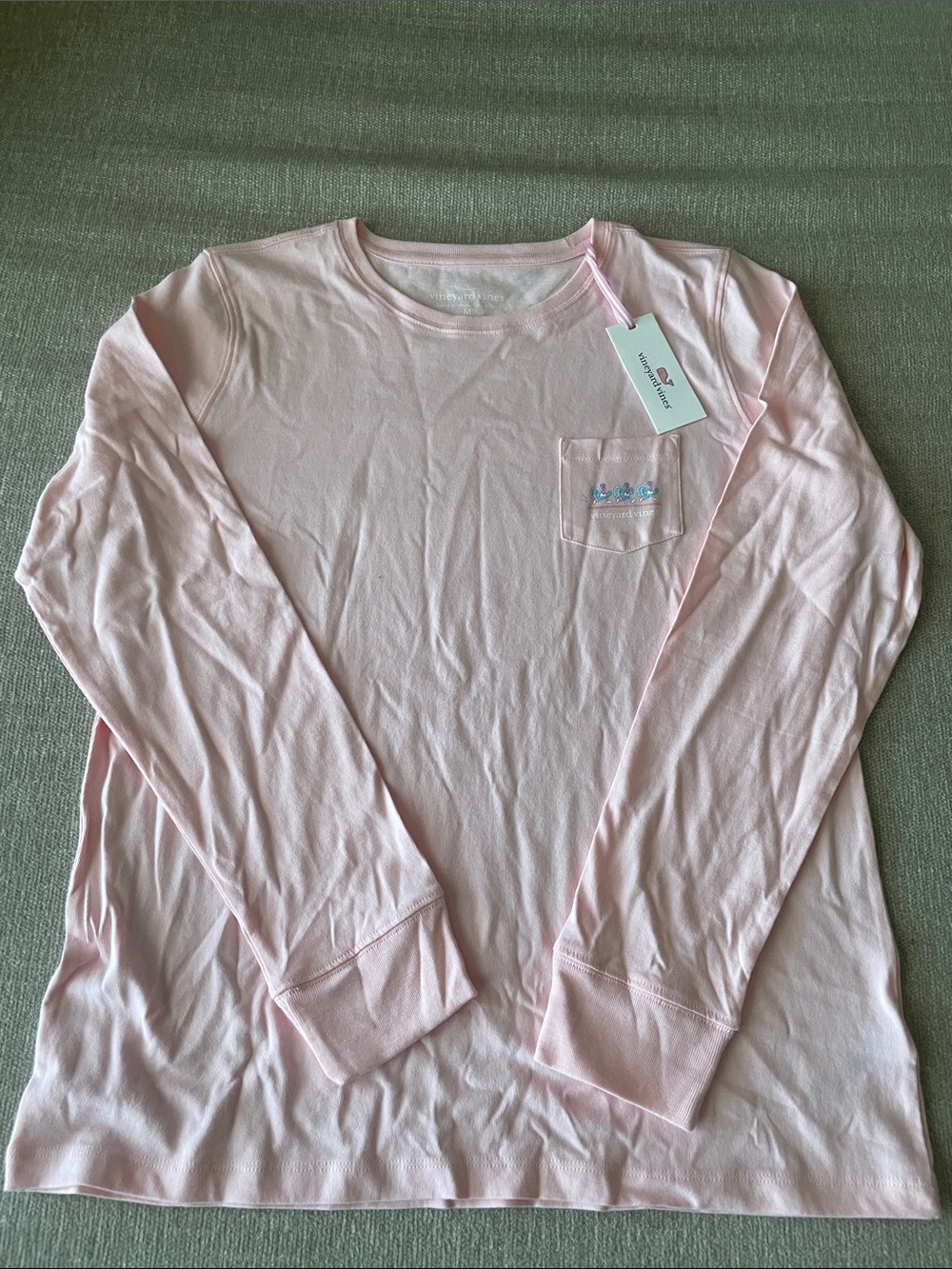 Turkey Trot vineyard vines Long-Sleeve Pocket Top - Light Pink